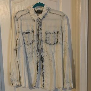 Distressed style button up  shirt